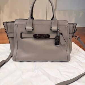 Coach Grey Leather Swagger 27 Tote